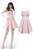 Pink doll bow knot mini strap dress DW662