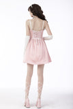 Pink doll bow knot mini strap dress DW662