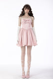 Pink doll bow knot mini strap dress DW662