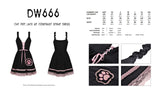 Cat feet lace up contrast strap dress DW666