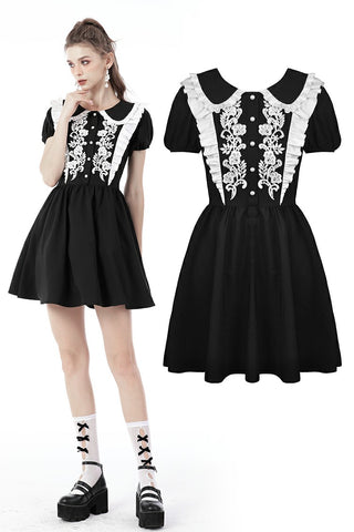 Gothic embroidered contrast dress DW667