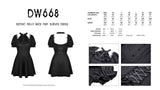 Gothic frilly neck puff sleeves dress DW668