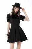 Gothic frilly neck puff sleeves dress DW668