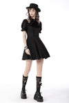 Gothic frilly neck puff sleeves dress DW668