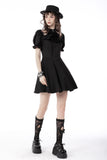 Gothic frilly neck puff sleeves dress DW668