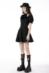 Gothic frilly neck puff sleeves dress DW668