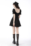 Gothic frilly neck puff sleeves dress DW668