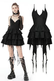 Devil cool high low layered strap dress DW669