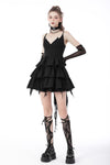 Devil cool high low layered strap dress DW669