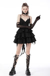 Devil cool high low layered strap dress DW669