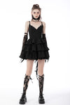 Devil cool high low layered strap dress DW669