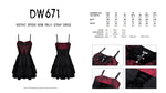 Gothic spider bow frilly strap dress DW671