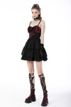 Gothic spider bow frilly strap dress DW671