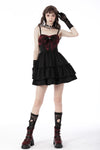 Gothic spider bow frilly strap dress DW671