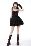 Gothic spider bow frilly strap dress DW671