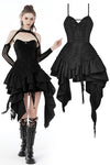 Punk rock shredded irregular frilly zip dress DW672