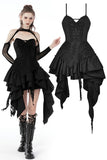 Punk rock shredded irregular frilly zip dress DW672