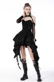 Punk rock shredded irregular frilly zip dress DW672