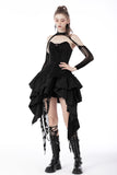 Punk rock shredded irregular frilly zip dress DW672