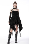 Punk rock shredded irregular frilly zip dress DW672