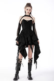 Punk rock shredded irregular frilly zip dress DW672