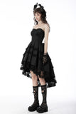 Magic girl pleated rose high low dress DW678