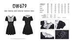 Rebel princess ruffle neckline contrast dress DW679