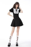 Rebel princess ruffle neckline contrast dress DW679