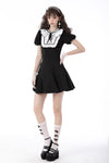 Rebel princess ruffle neckline contrast dress DW679