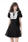 Rebel princess ruffle neckline contrast dress DW679