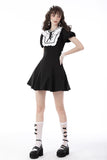 Rebel princess ruffle neckline contrast dress DW679