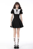 Rebel princess ruffle neckline contrast dress DW679