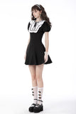 Rebel princess ruffle neckline contrast dress DW679