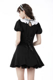 Rebel princess ruffle neckline contrast dress DW679