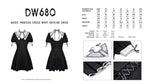 Magic princess cross white neckline dress DW680