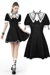 Magic princess cross white neckline dress DW680