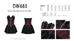 Gothic dead wine lace-up zip dress DW683