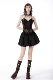 Gothic dead wine lace-up zip dress DW683