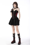 Gothic dead wine lace-up zip dress DW683