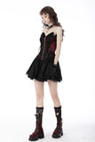 Gothic dead wine lace-up zip dress DW683