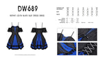 Gothic lolita black blue cross dress DW689