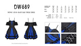 Gothic lolita black blue cross dress DW689