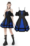 Gothic lolita black blue cross dress DW689