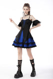 Gothic lolita black blue cross dress DW689