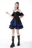 Gothic lolita black blue cross dress DW689