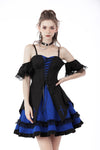 Gothic lolita black blue cross dress DW689