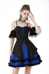 Gothic lolita black blue cross dress DW689