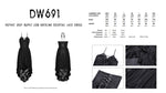 Gothic sexy ruffle low neckline dovetail lace dress DW691