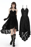 Gothic sexy ruffle low neckline dovetail lace dress DW691