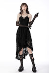 Gothic sexy ruffle low neckline dovetail lace dress DW691